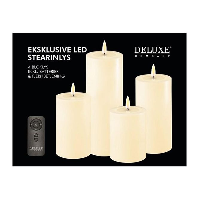 Hovedbilde Kubbelys LED Cream 4 pk m fjernkontroll og batteri Gaveeske
