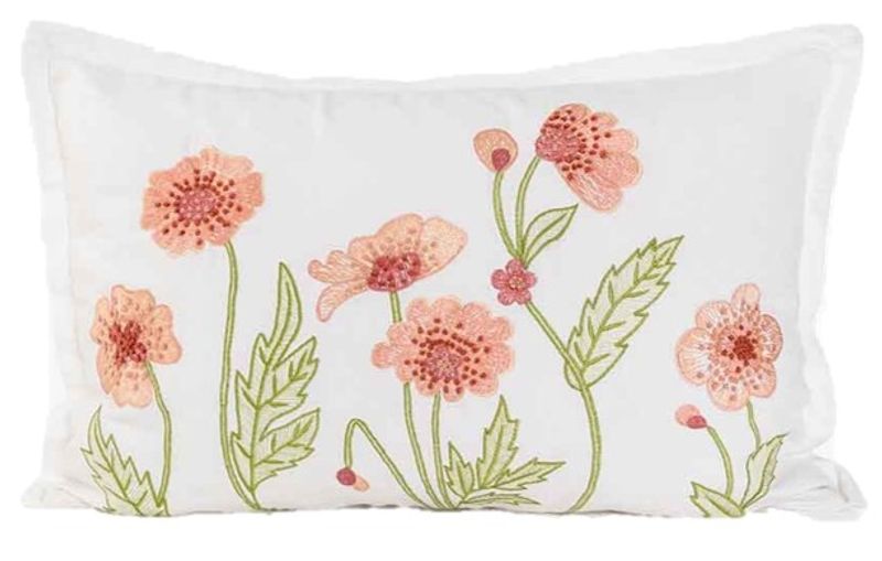 Putetrekk med rosa blomster 40 x 60 cm - Lama Interiør