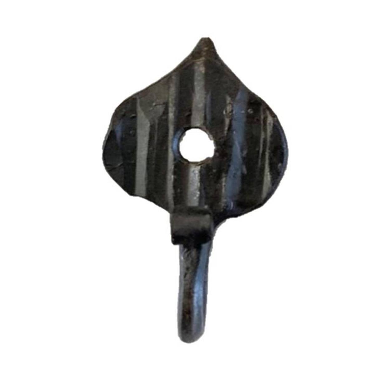 Spegels håndlaget krok løv 6 cm i smijern