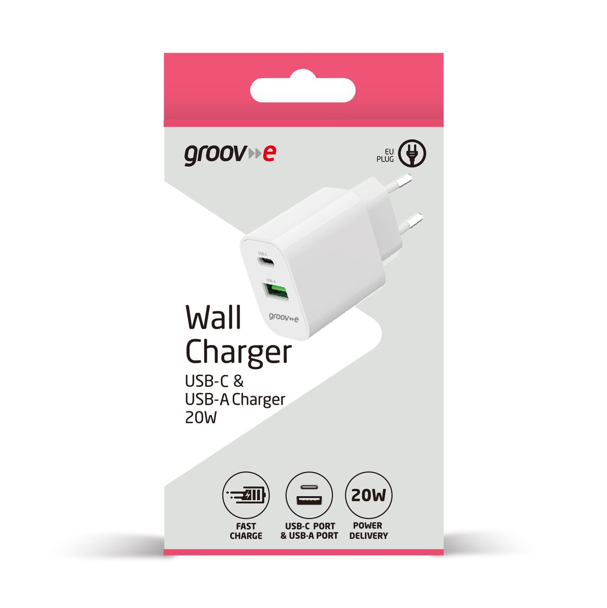 Groove Veggstøpsel C+A 20Watt