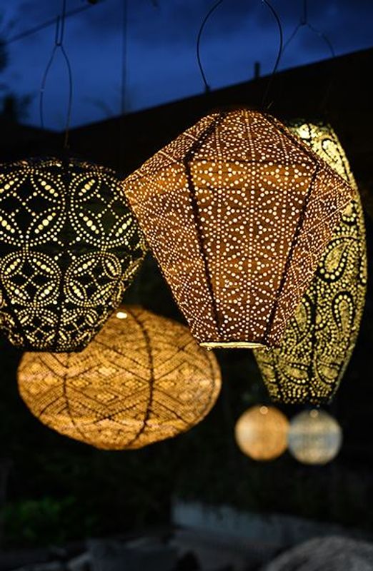 Lumiz Solcelle Led Lykt Round 20 Sashiko Mocha Mousse