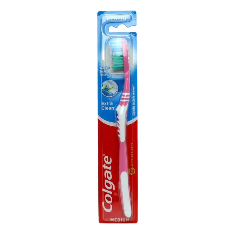 Tannbørste Extra Clean, medium, rosa - Colgate