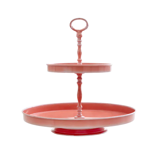 Hovedbilde Rice etasjefat i metall – coral (37 cm)