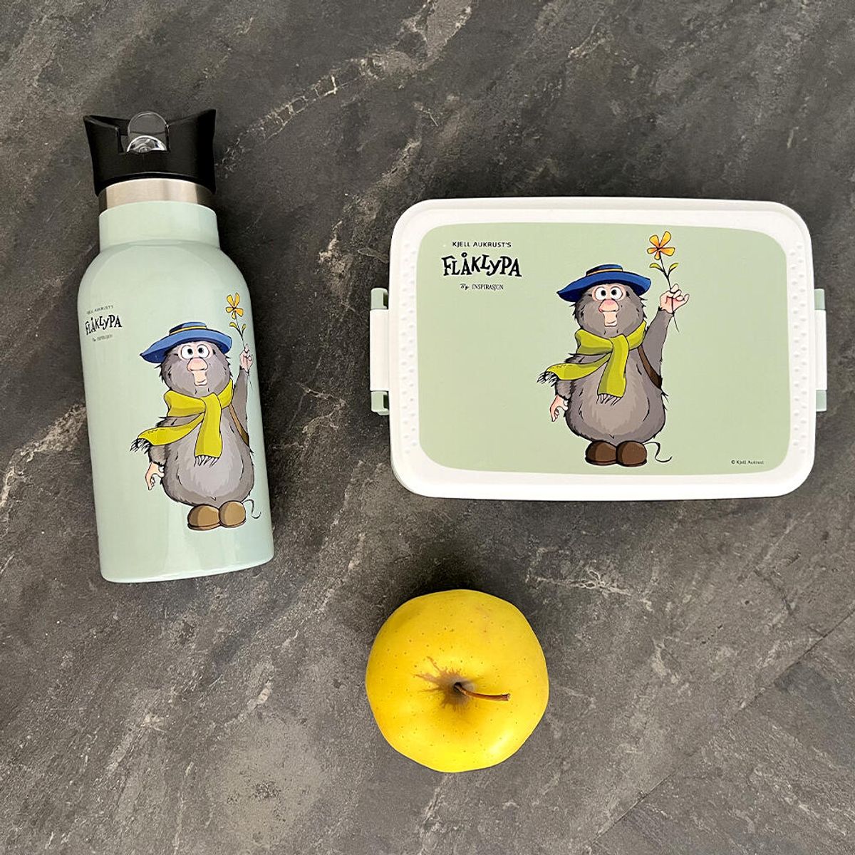 Flåklypa drikkeflaske Grønn, Ludvig 350 ml