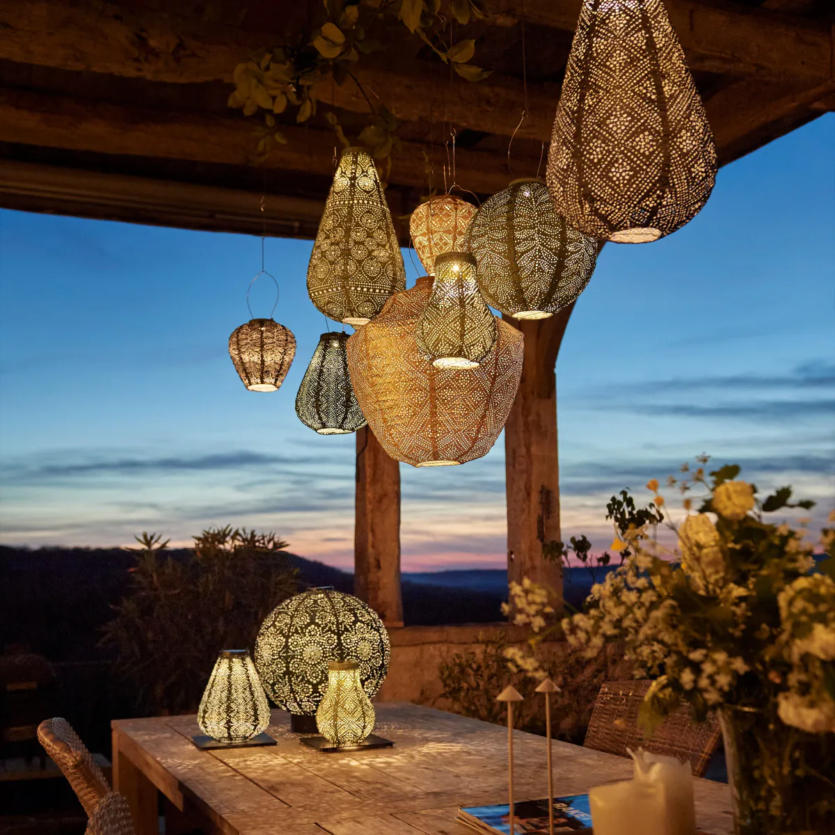 Lumiz Solcelle Led Lykt Lampshade 28 Mandela Sage Green