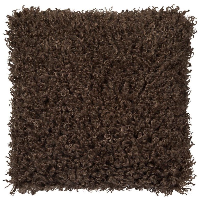 Pute med fyll Wooly 45x45 cm, brun - Skinnwille