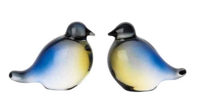 Hovedbilde Bordpynt Blåmeis 6 cm 2 pk Hadeland Glassverk