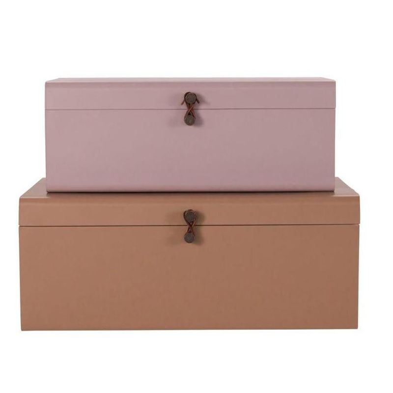 House Doctor Oppbevaringbokser Metal, beige/rose