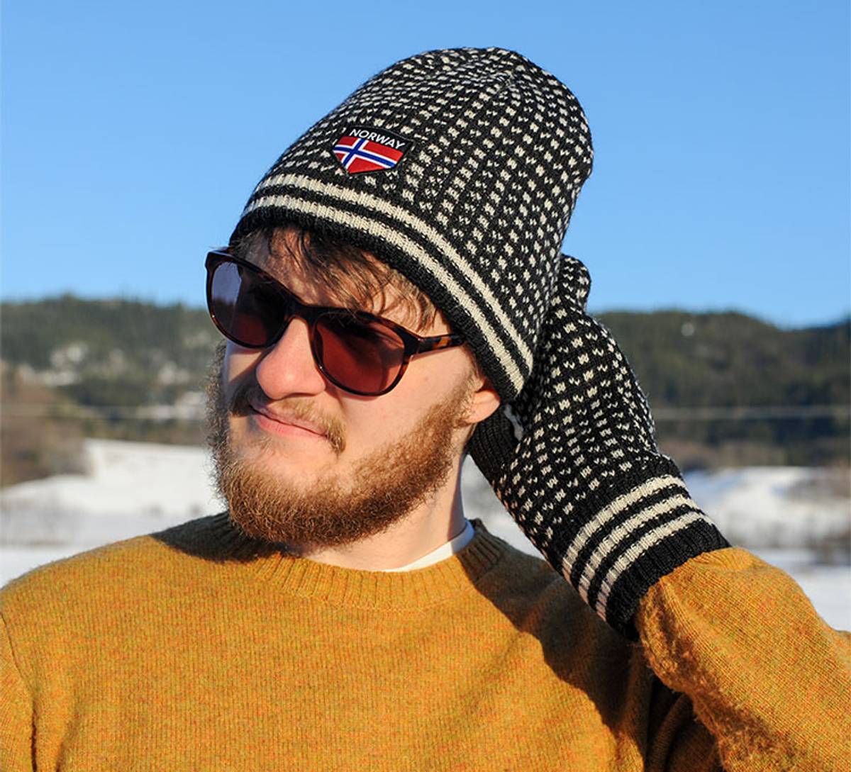 Islender Strikkelue, sort