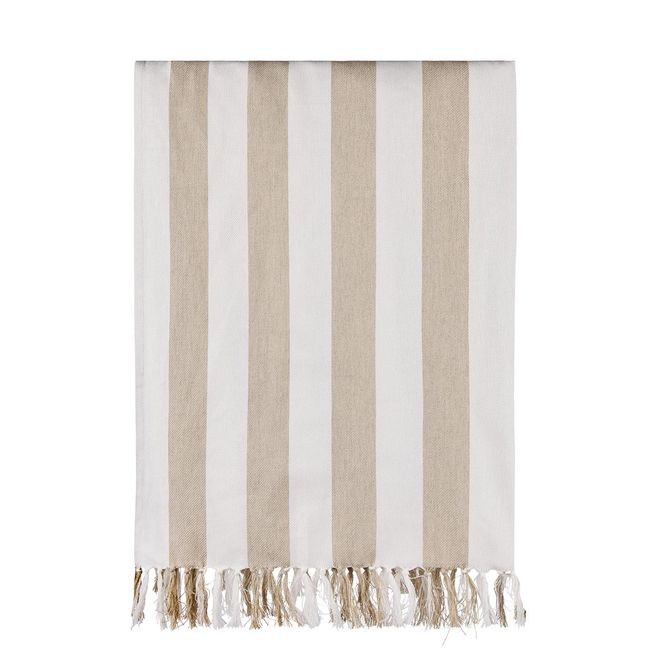 Hovedbilde Ornos GRS Hamamhåndkle – Beige & Hvit | Vinga