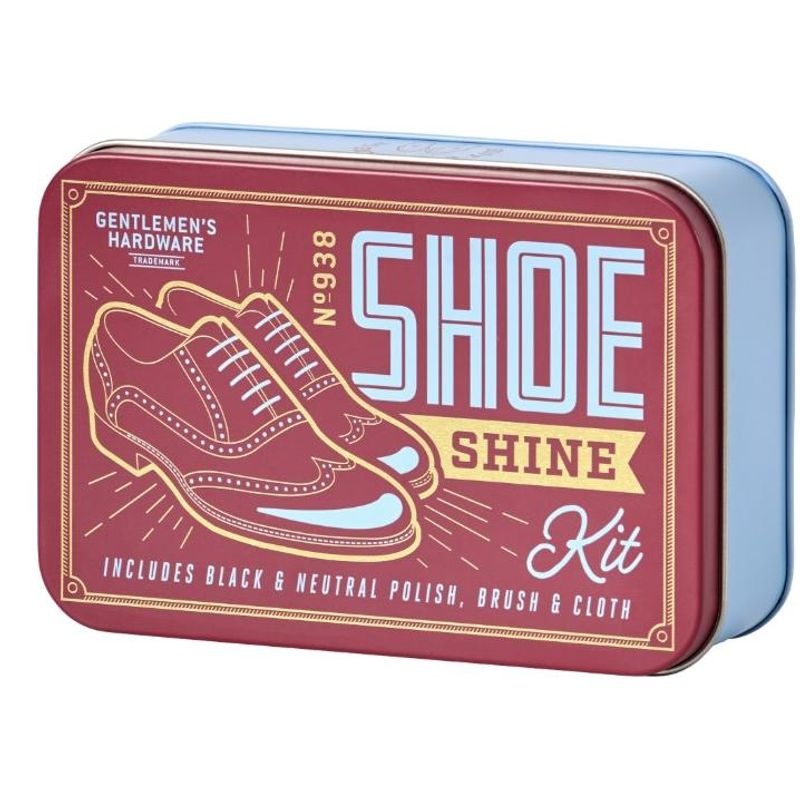 Shoe Shine Kit skopussesett i metallboks fra Gentlemen's Hardware