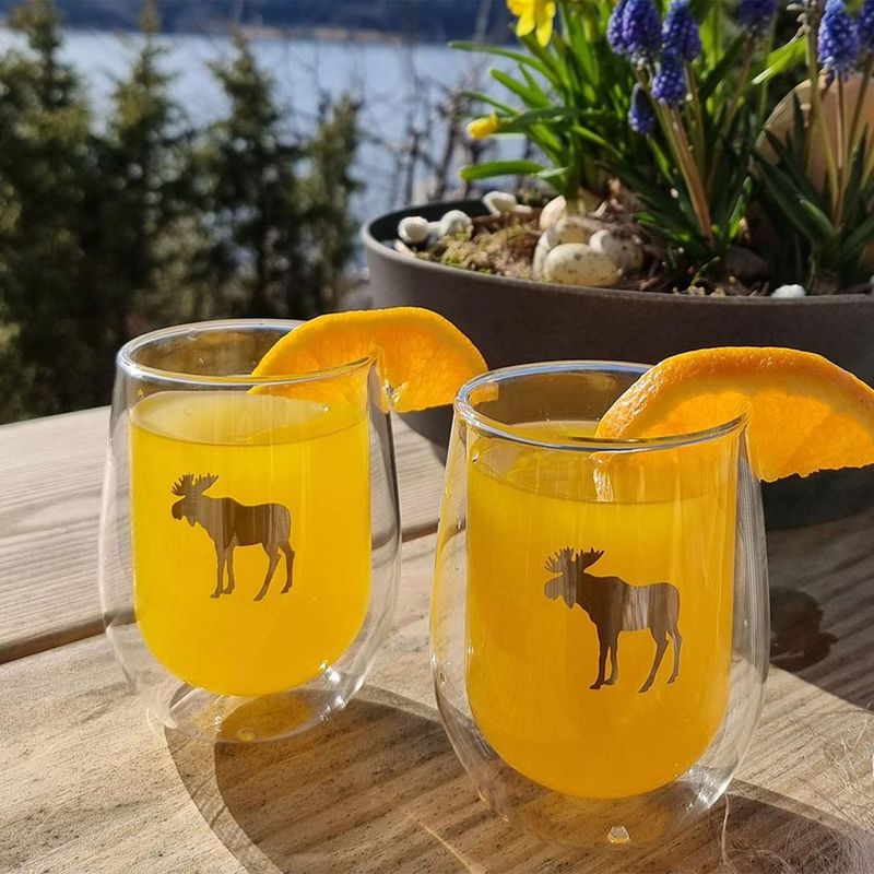 Kaffeglass med dobbel vegg - Silver Moose