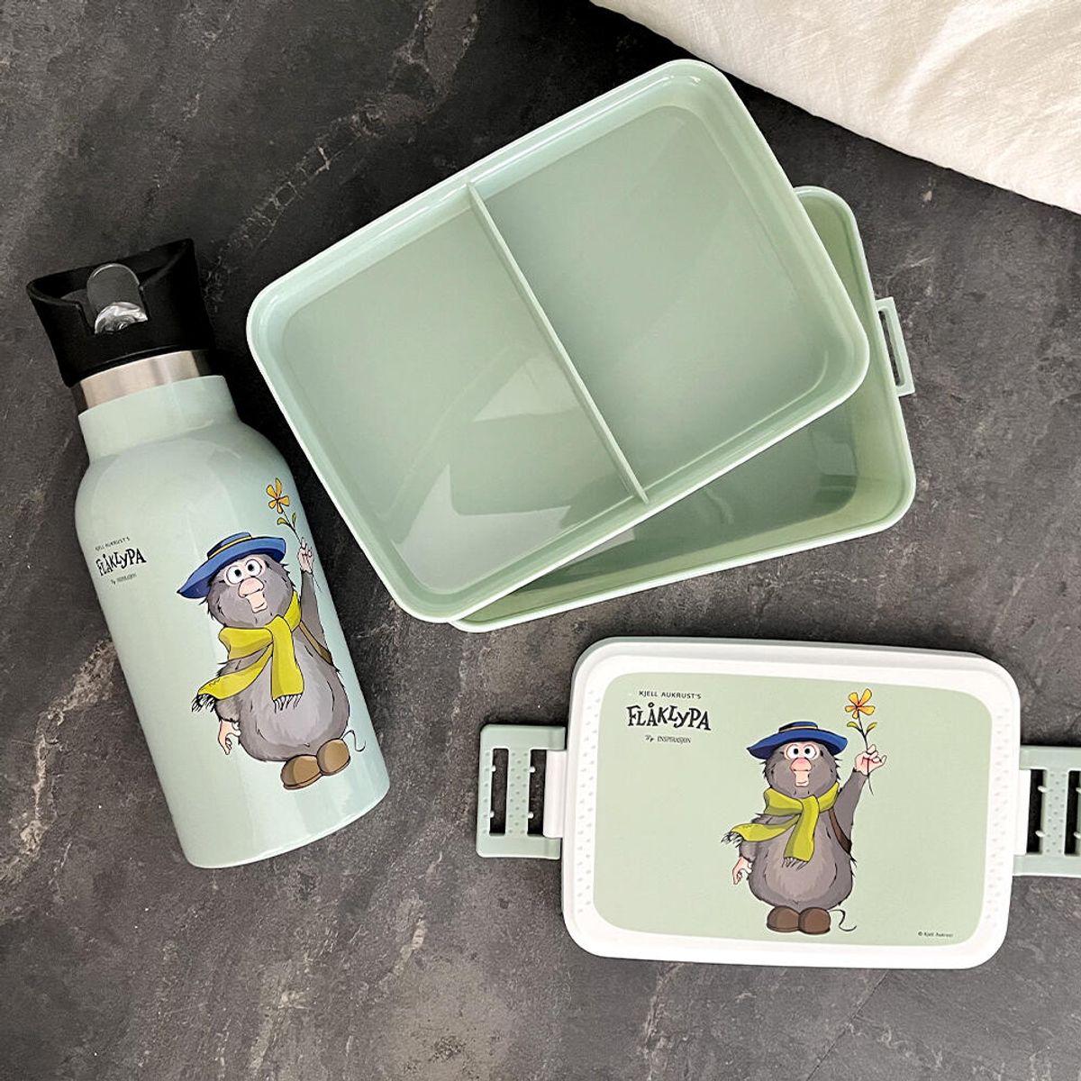 Flåklypa drikkeflaske Grønn, Ludvig 350 ml