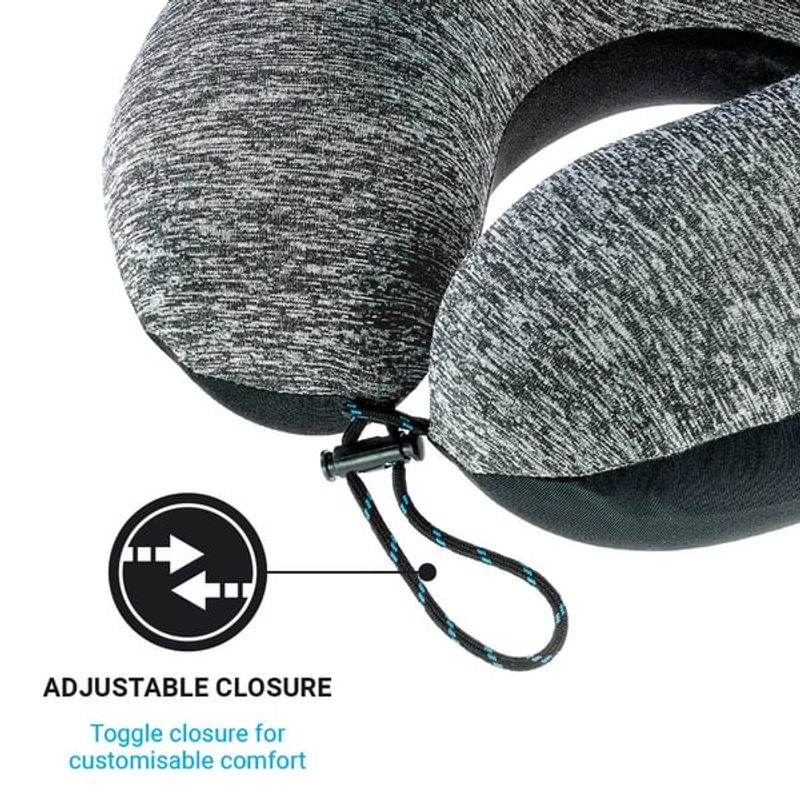 Nakkepute Memory Foam Zzz med blå tag - Go Travel