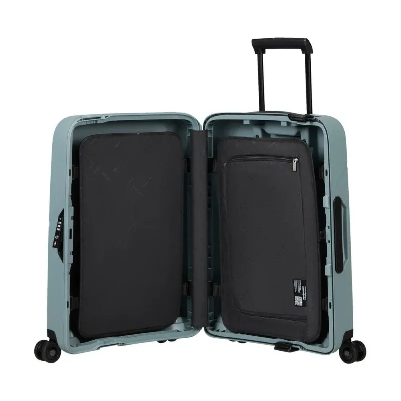 Samsonite Magnum ECO hard Kabinkoffert 55 cm 4 hjul Isblå