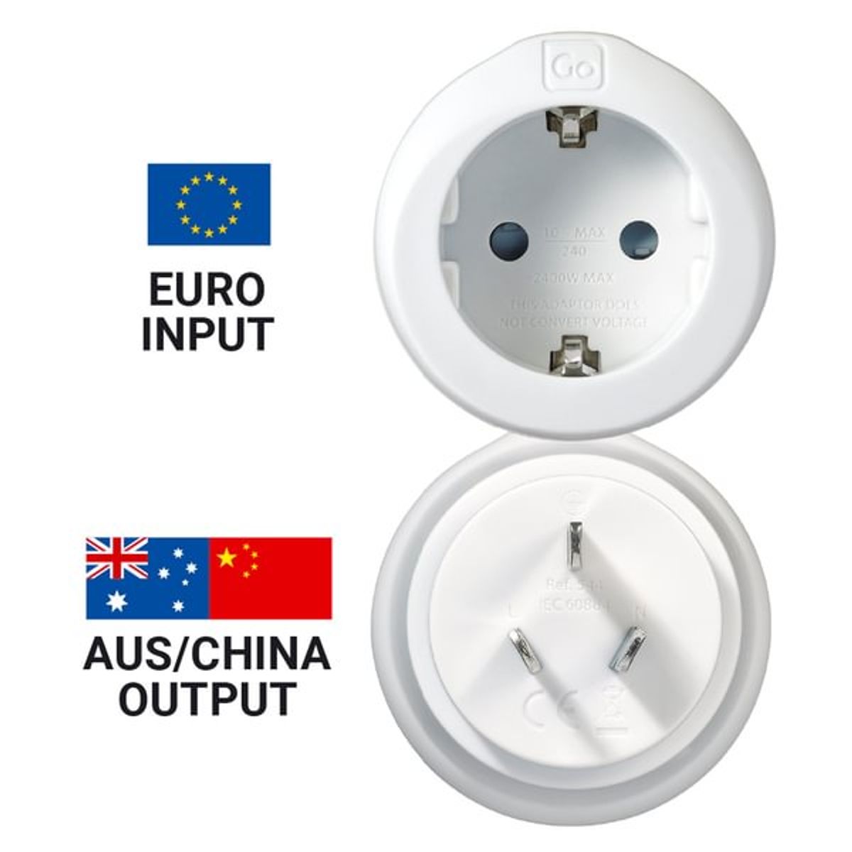 Adapter DUO til Austraila og Kina fra Go Travel