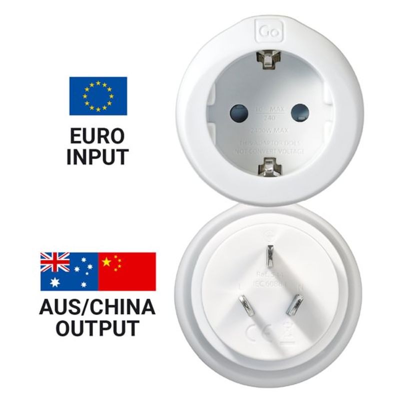 Adapter DUO til Austraila og Kina fra Go Travel