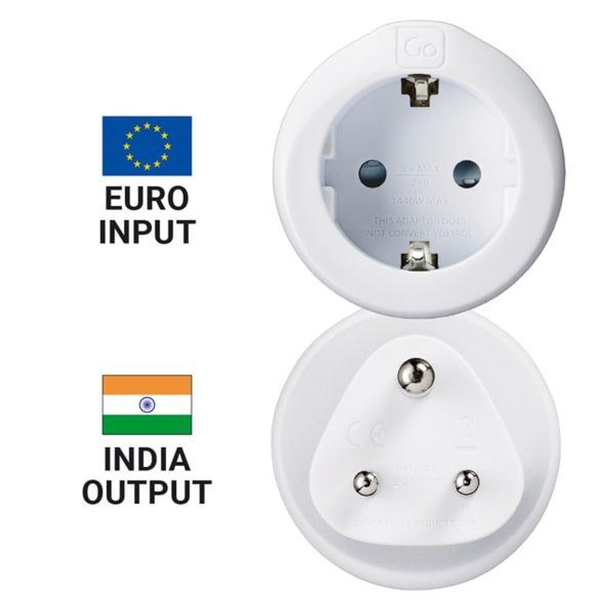Adapter til India fra Go Travel