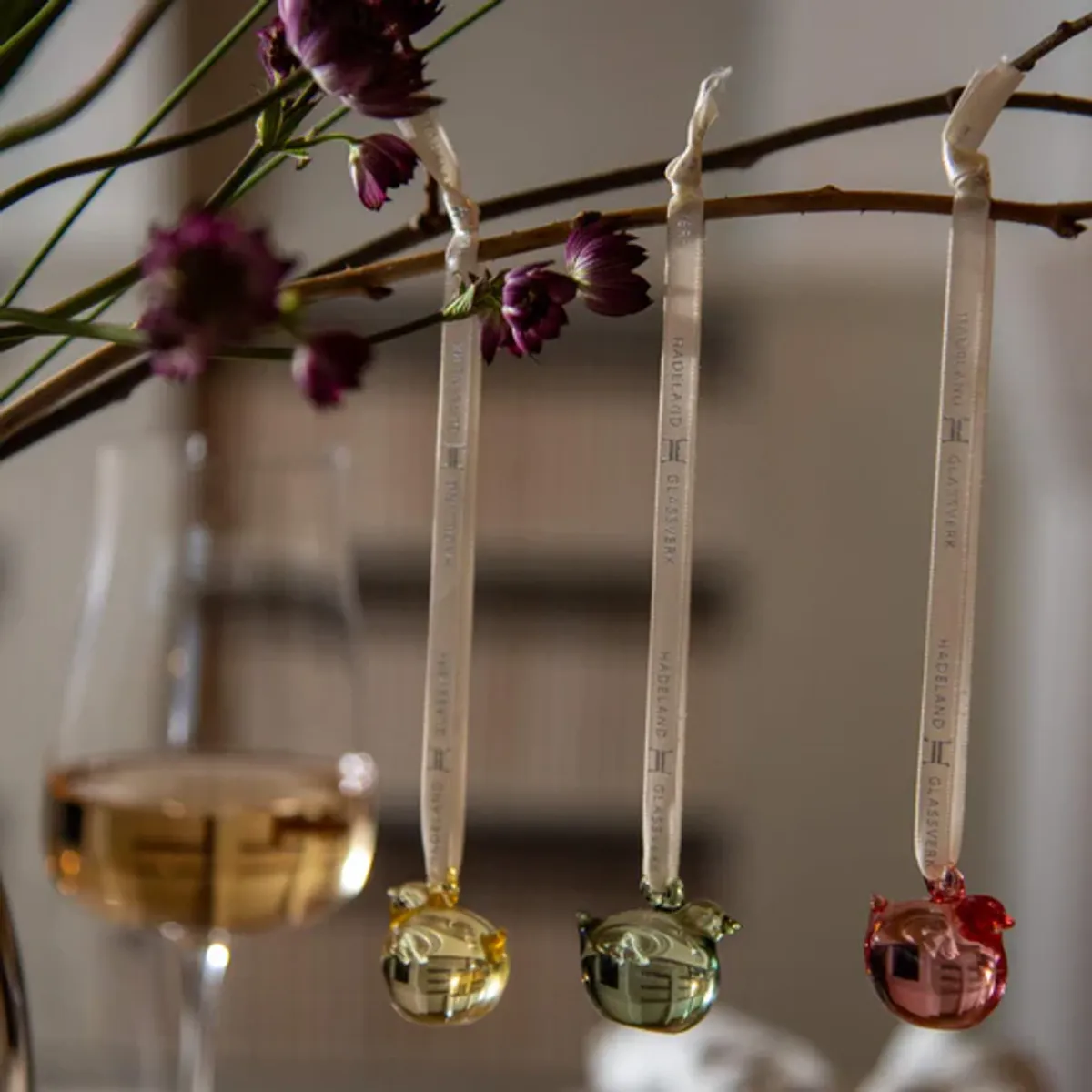 Hadeland Glasskyllinger heng klar 5 cm 3 stk